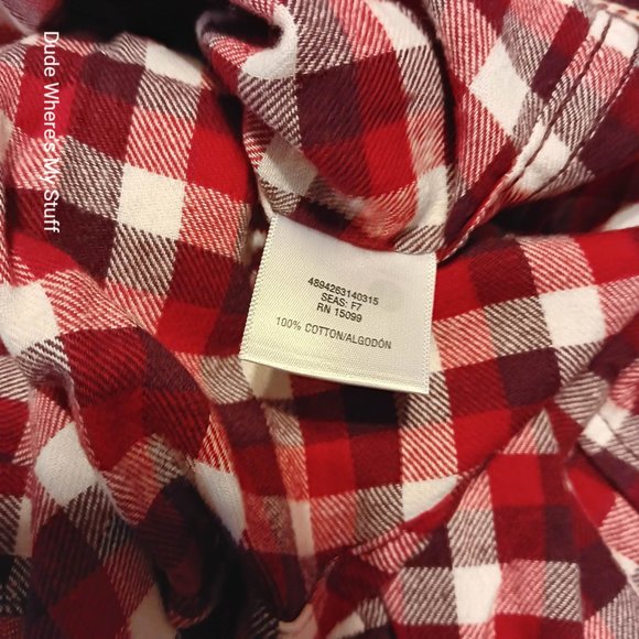 ROEBUCK & CO. RED CHECKERED SOFT FLANNEL - MEN'S XL - NEW WITHOUT TAGS - SNAPS - Picture 3 of 5